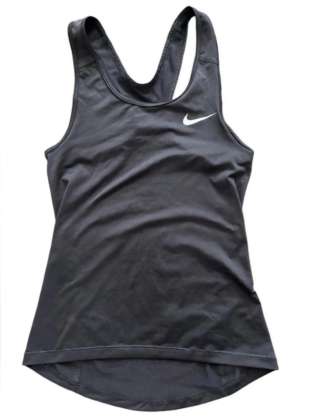 Nike Pro Dri-FIT Racerback Tank Top XS Black Swoosh Athletic Training Gym